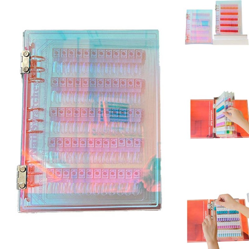 Magnetic Nail Swatches Book,2025 New 120/180/240 Nail Color Nail Color Display Book,Magnet Removable Blank Nail Sample Display,Professional Salon Nail Art Color Chart & Practice Stand,for Manicurist - Image 1